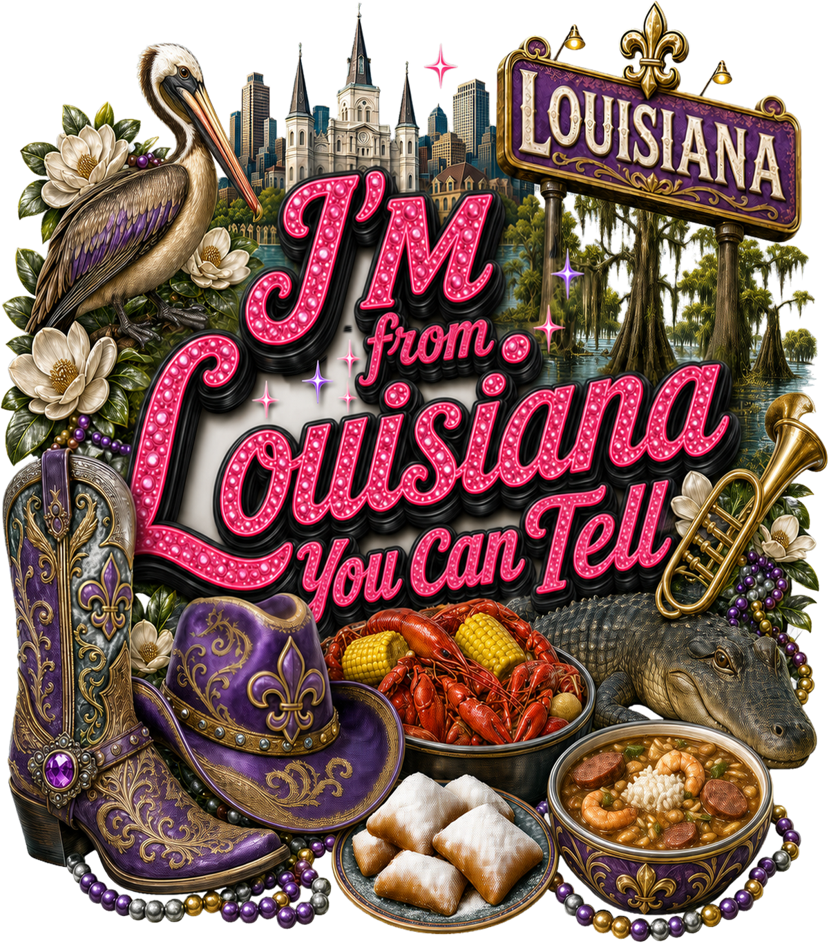 Louisiana — I'M from Louisiana / You Can Tell portrait state design